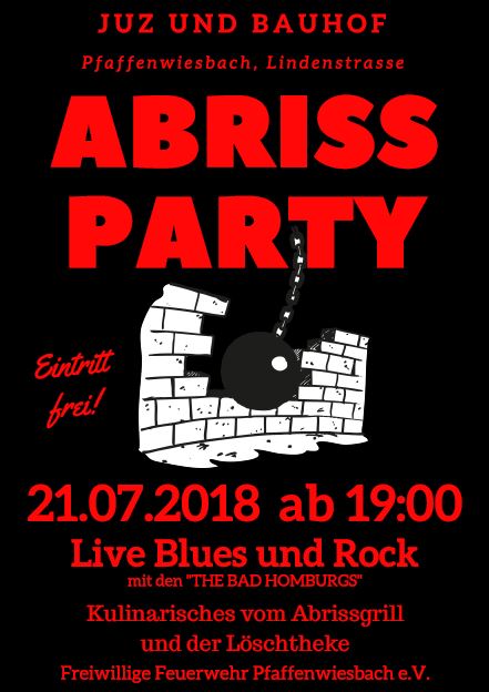 Abrissparty mit Live Musik...